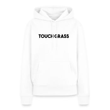 TOUCHER L’HERBE - Sweat à capuche Premium bio Femme - blanc - Devant - Julia (174cm)