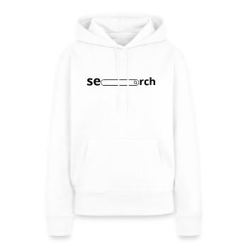 Suche - Geschenkidee - Frauen Premium Bio Hoodie - Weiß - Vorne - Julia (174cm)