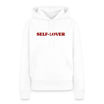 SELF LOVER - Selbstliebe - Frauen Premium Bio Hoodie - Weiß - Vorne - Julia (174cm)