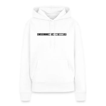 Je peux me tromper - Sweat à capuche Premium bio Femme - blanc - Devant - Julia (174cm)