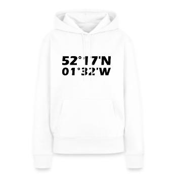 Leamington Spa Koordinaten - Frauen Premium Bio Hoodie - Weiß - Vorne - Julia (174cm)