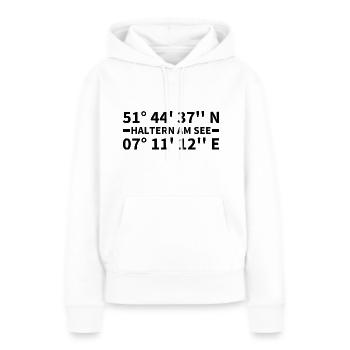 Haltern am See Koordinaten - Frauen Premium Bio Hoodie - Weiß - Vorne - Julia (174cm)