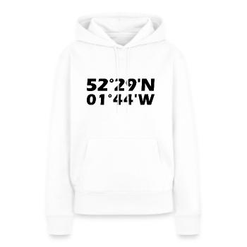 Birmingham Koordinaten - Frauen Premium Bio Hoodie - Weiß - Vorne - Julia (174cm)