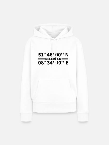 Delbrück Koordinaten - Frauen Premium Bio Hoodie - Weiß