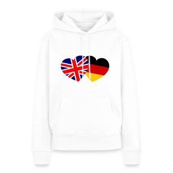 Le partenariat germano-britannique - Sweat à capuche Premium bio Femme - blanc - Devant - Julia (174cm)