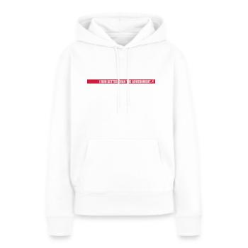 mieux fonctionner que le gouvernement - Sweat à capuche Premium bio Femme - blanc - Devant - Julia (174cm)