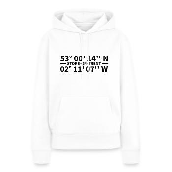 Stoke-on-Trent Koordinaten - Frauen Premium Bio Hoodie - Weiß - Vorne - Julia (174cm)