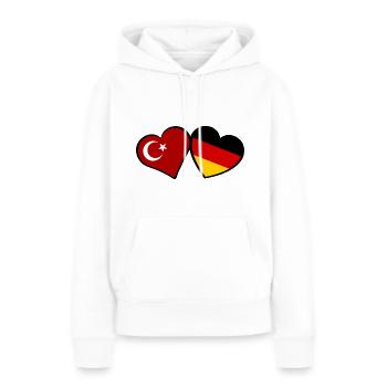 Le partenariat turco-allemand - Sweat à capuche Premium bio Femme - blanc - Devant - Julia (174cm)