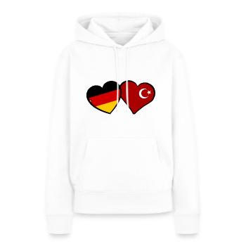 Le partenariat germano-turc - Sweat à capuche Premium bio Femme - blanc - Devant - Julia (174cm)