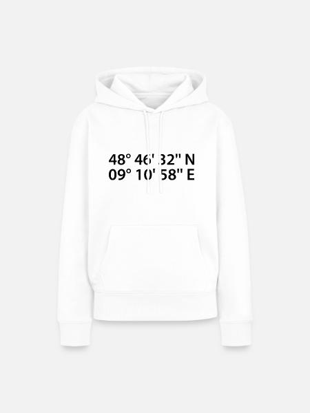 Stuttgart Koordinaten - Frauen Premium Bio Hoodie - Weiß