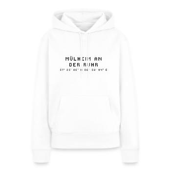 Mülheim an der Ruhr Koordinaten - Frauen Premium Bio Hoodie - Weiß - Vorne - Julia (174cm)