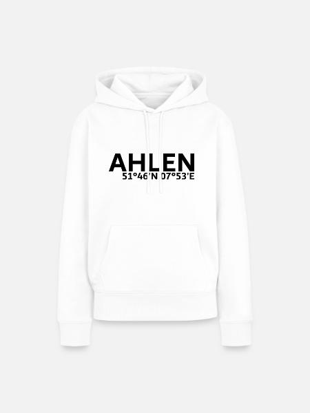 Ahlen Koordinaten - Frauen Premium Bio Hoodie - Weiß