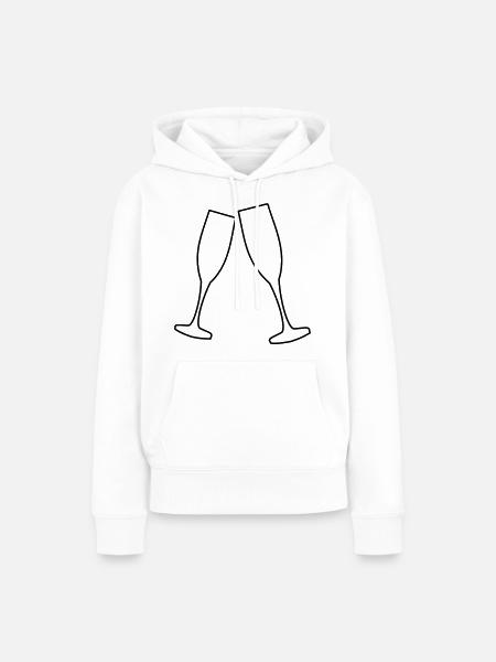 Zwei Sektgläser - Frauen Premium Bio Hoodie - Weiß
