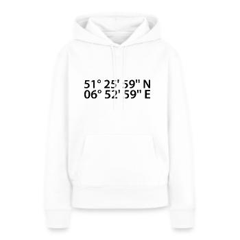 Mülheim an der Ruhr Koordinaten - Frauen Premium Bio Hoodie - Weiß - Vorne - Julia (174cm)