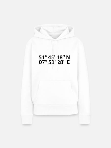 Ahlen Koordinaten - Frauen Premium Bio Hoodie - Weiß