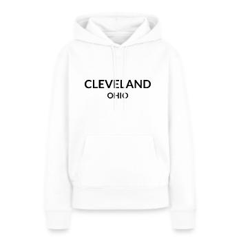 Cleveland, Ohio, États-Unis - Sweat à capuche Premium bio Femme - blanc - Devant - Julia (174cm)