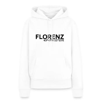 Florenz Koordinaten - Frauen Premium Bio Hoodie - Weiß - Vorne - Julia (174cm)