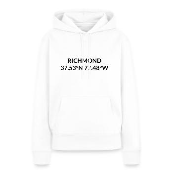 Coordonnées Richmond, Virginie, États-Unis - Sweat à capuche Premium bio Femme - blanc - Devant - Julia (174cm)