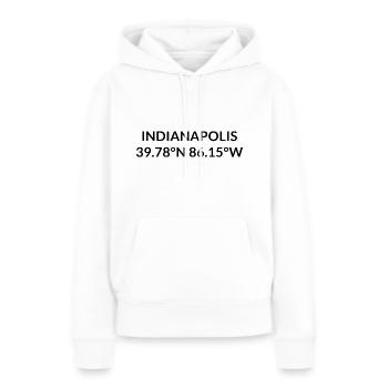 Coordonnées Indianapolis, Indiana, États-Unis - Sweat à capuche Premium bio Femme - blanc - Devant - Julia (174cm)