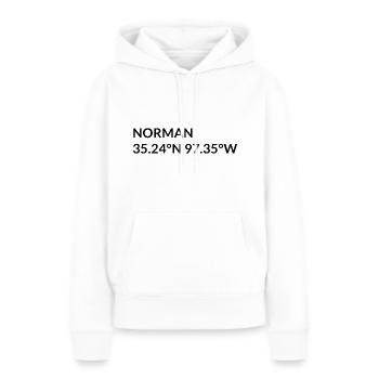 Norman, Oklahoma, États-Unis Coordonnées - Sweat à capuche Premium bio Femme - blanc - Devant - Julia (174cm)