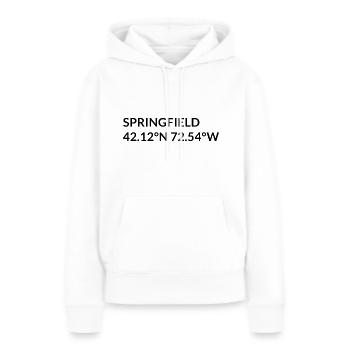 Springfield Massachusetts USA Koordinaten - Frauen Premium Bio Hoodie - Weiß - Vorne - Julia (174cm)