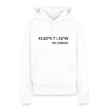Coordonnées Providence, Rhode Island, États-Unis - Sweat à capuche Premium bio Femme - blanc - Devant - Julia (174cm)