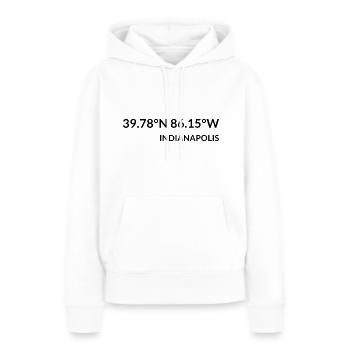 Coordonnées Indianapolis, Indiana, États-Unis - Sweat à capuche Premium bio Femme - blanc - Devant - Julia (174cm)