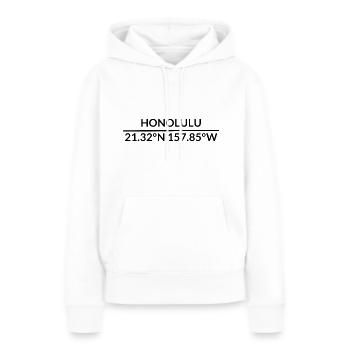 Honolulu Hawaii USA Koordinaten - Frauen Premium Bio Hoodie - Weiß - Vorne - Julia (174cm)