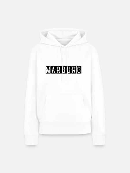 Marburg Flughafentafel - Frauen Premium Bio Hoodie - Weiß