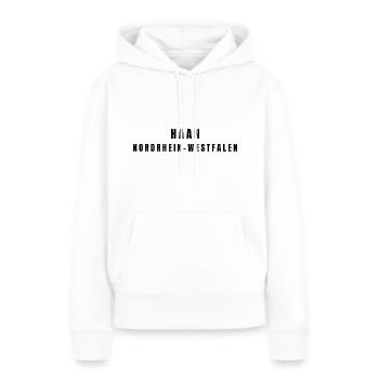 Haan, Rhénanie-du-Nord-Westphalie - Sweat à capuche Premium bio Femme - blanc - Devant - Julia (174cm)