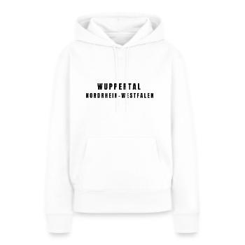 Wuppertal, Rhénanie-du-Nord-Westphalie - Sweat à capuche Premium bio Femme - blanc - Devant - Julia (174cm)