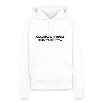 Colorado Springs Colorado USA Koordinaten - Frauen Premium Bio Hoodie - Weiß - Vorne - Julia (174cm)