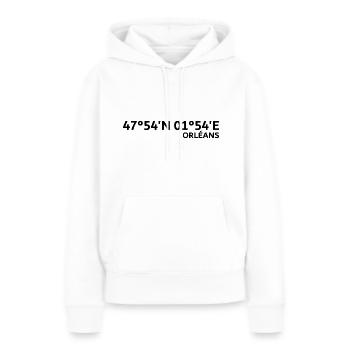 Coordonnées d’Orléans - Sweat à capuche Premium bio Femme - blanc - Devant - Julia (174cm)
