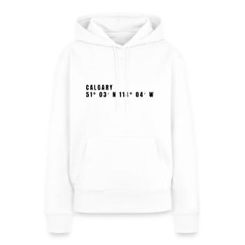 Coordonnées Calgary, Canada - Sweat à capuche Premium bio Femme - blanc - Devant - Julia (174cm)