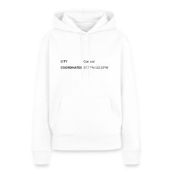 les coordonnées de Oakland, Californie, États-Unis - Sweat à capuche Premium bio Femme - blanc - Devant - Julia (174cm)