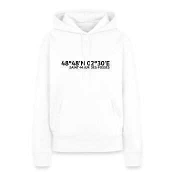 Coordonnées de Saint-Maur-des-Fossés - Sweat à capuche Premium bio Femme - blanc - Devant - Julia (174cm)