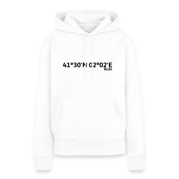 Coordonnées Rubí - Sweat à capuche Premium bio Femme - blanc - Devant - Julia (174cm)