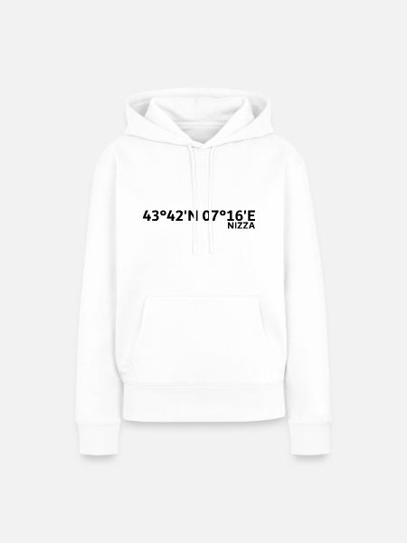 Nizza Koordinaten - Frauen Premium Bio Hoodie - Weiß