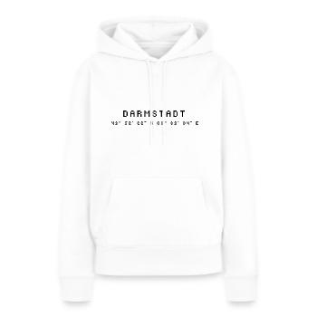 Coordonnées Darmstadt - Sweat à capuche Premium bio Femme - blanc - Devant - Julia (174cm)