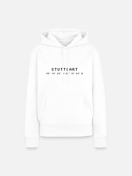 Stuttgart Koordinaten - Frauen Premium Bio Hoodie - Weiß