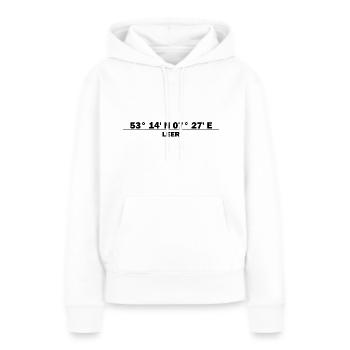 Leer Koordinaten - Frauen Premium Bio Hoodie - Weiß - Vorne - Julia (174cm)