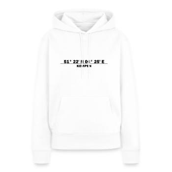 Kempen Koordinaten - Frauen Premium Bio Hoodie - Weiß - Vorne - Julia (174cm)