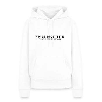 Neunkirchen (Saar) Koordinaten - Frauen Premium Bio Hoodie - Weiß - Vorne - Julia (174cm)