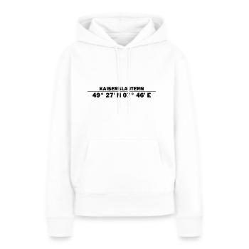 Coordonnées de Kaiserslautern - Sweat à capuche Premium bio Femme - blanc - Devant - Julia (174cm)