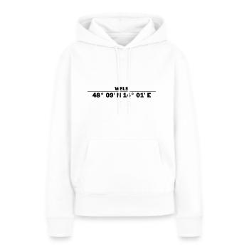 Coordonnées du poisson-chat - Sweat à capuche Premium bio Femme - blanc - Devant - Julia (174cm)