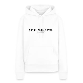 Coordonnées de Glasgow - Sweat à capuche Premium bio Femme - blanc - Devant - Julia (174cm)