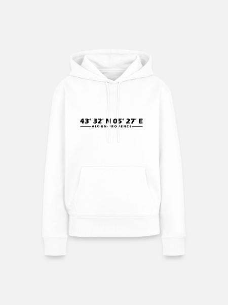 Aix-en-Provence Koordinaten - Frauen Premium Bio Hoodie - Weiß