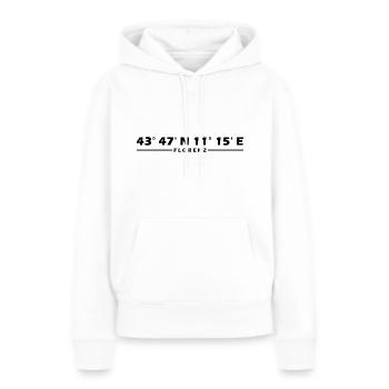 Florenz Koordinaten - Frauen Premium Bio Hoodie - Weiß - Vorne - Julia (174cm)