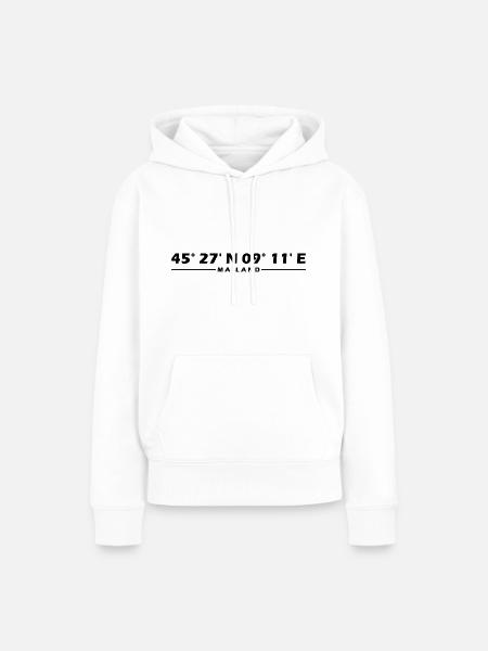 Mailand Koordinaten - Frauen Premium Bio Hoodie - Weiß