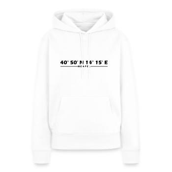 Neapel Koordinaten - Frauen Premium Bio Hoodie - Weiß - Vorne - Julia (174cm)